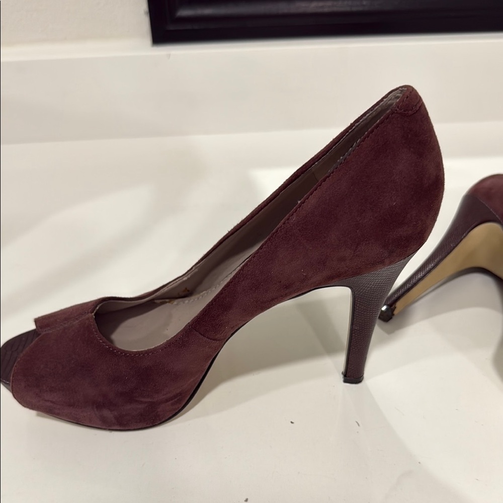 Nine West Women's Peep Toe Heels - Brown - Picture 2 of 7